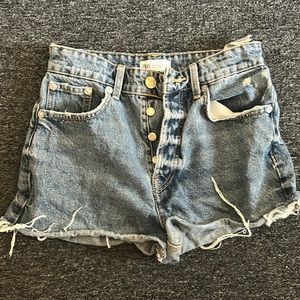 Zara button up jean shorts